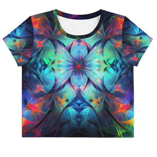 Crop tee in a cozy science-inspired design and vibrant colors that showcases a casual lifestyle