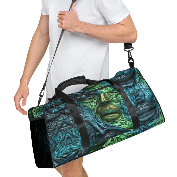 A duffle bag with a science-inspired design and bright colors that combine style and functionality. Made of 100% polyester and water-resistant fabric, this bag combines fun and function. And it has pockets.