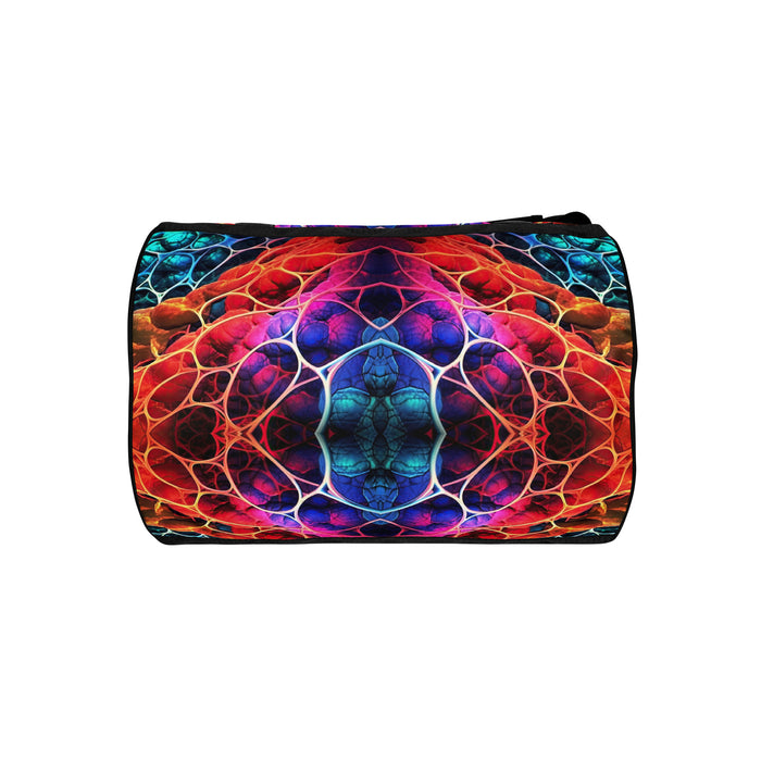 A Gym Bag with a science-inspired design and bright colours that combine style and functionality. Made of 100% polyester and water-resistant fabric, this bag combines fun and function. And it has pockets.