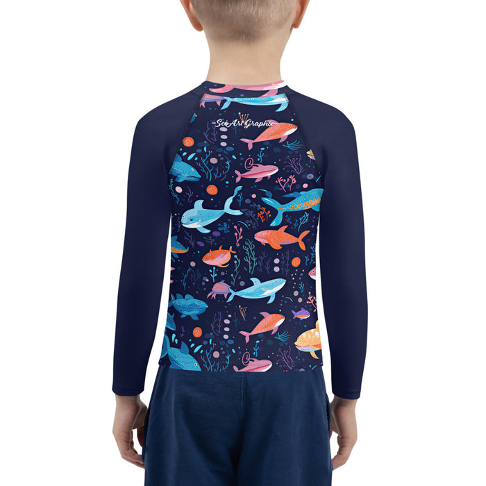 Fitted Kids Rash Guard, with body and long sleeves, for the little ones