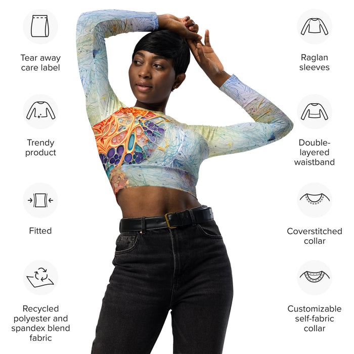 Long-sleeve Crop Top for athletic wear, swimwear, or streetwear collections