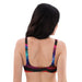 Stylish bikini top mock-up with a design base on science and vibrant colors to show off a trendy beach look.