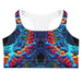 Sports bra mockup in a cozy science-inspired design and vibrant colors
