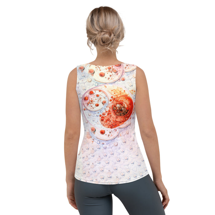 Mockup of a tank top with a nice design. The t-shirt has a round neckline and wide straps. It is made of soft and comfortable material, which adds a playful and expressive element to your outfit.Mockup of a tank top with a nice design. The t-shirt has a round neckline and wide straps. It is made of soft and comfortable material, which adds a playful and expressive element to your outfit.
