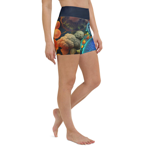 Yoga short, made out of stretchy materials, soft microfiber yarn, and a UPF 50+, to keep you comfortable even during the most challenging workouts.